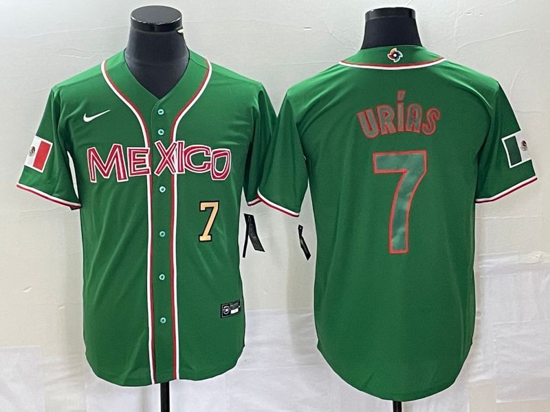 Men 2023 World Cub Mexico 7 Urias Green green Nike MLB Jersey5